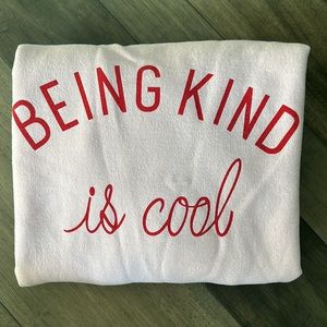 Being Kind Is Cool Wholesome Culture Sweatshirt - Pastel Pink + Red